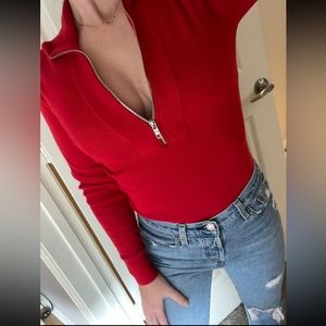 Abercrombie sweater zip-up body suit